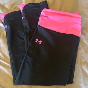 Under Armour women’s ' Black and Hot Pink Athletic Leggings